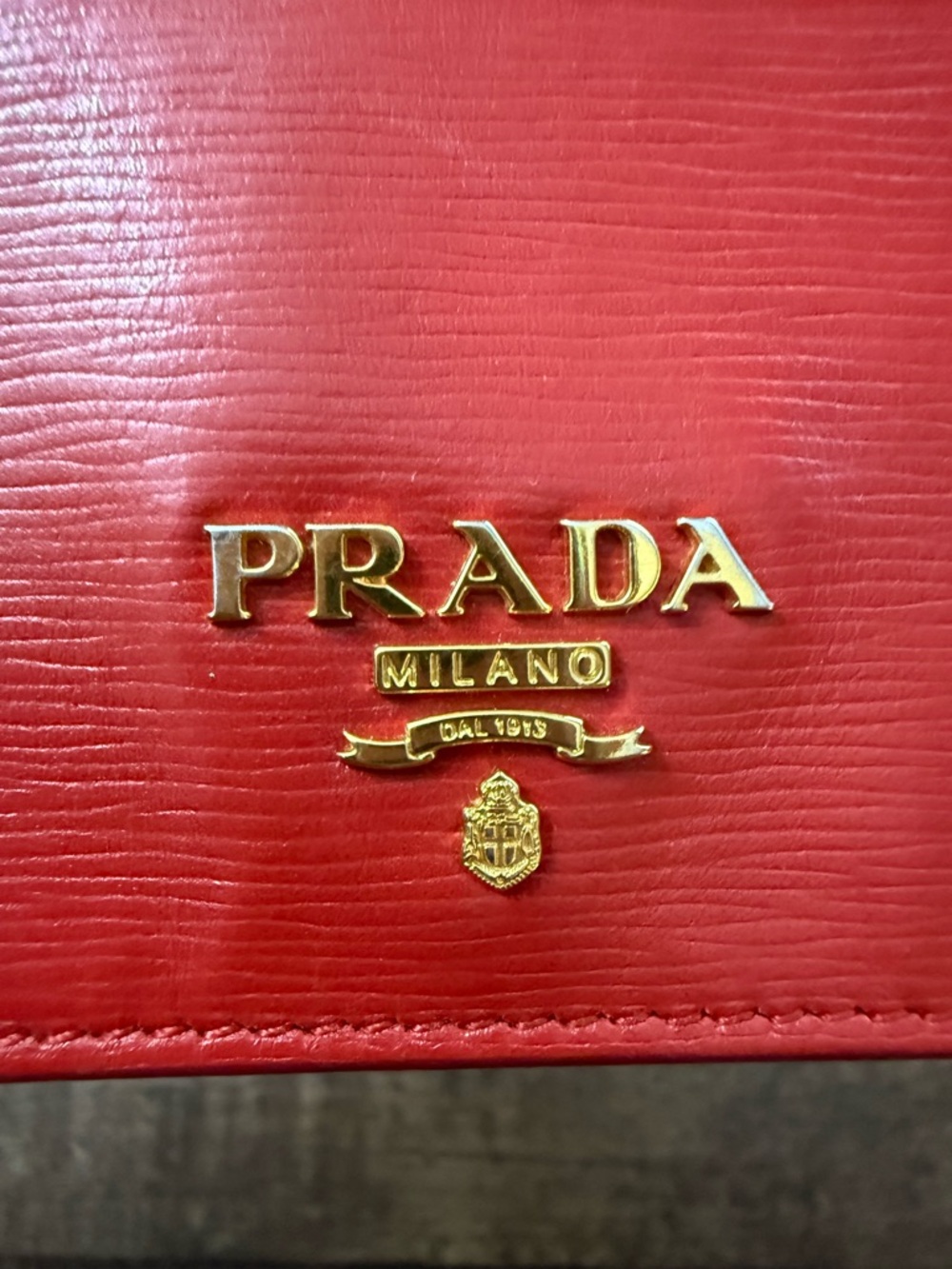 Prada Red Saffiano Italian Leather Card Holder Wallet w COA card - Picture 2 of 9
